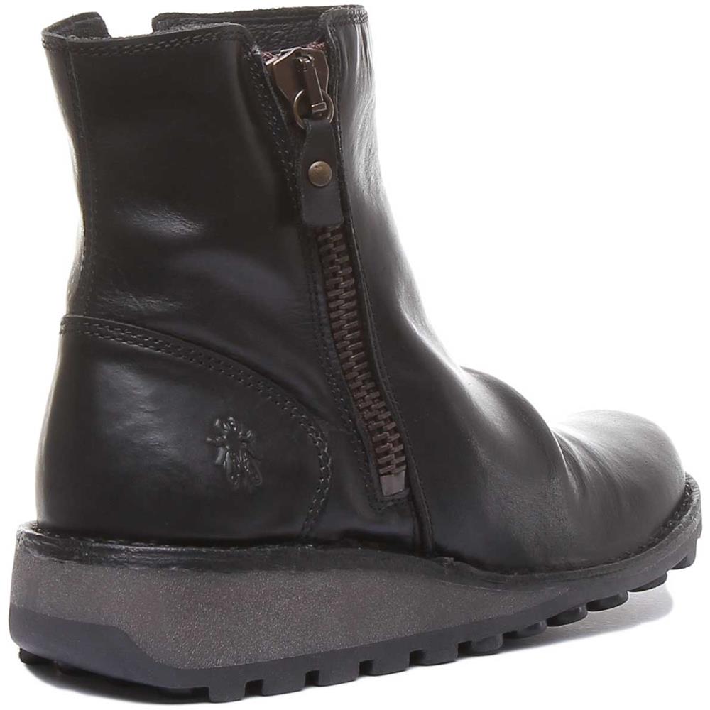 Mong944 Doppia Zip In Pelle Stivaletti In Nero Per Le Donne - Foto 3