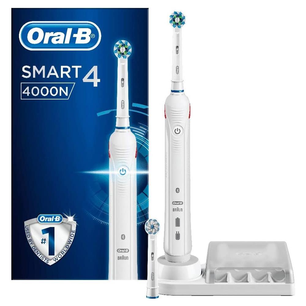 Spazzolino Elettrico Oral-B Pro Smart 4 4000N (Bianco) con 3 Modalità di Spazzolamento Bluetooth 2 Testine Colore Bianco - Foto 1