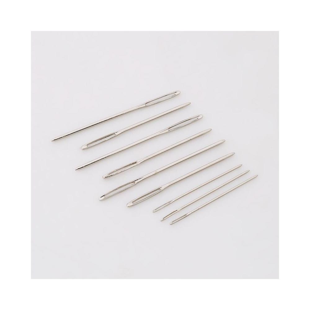 TENDENZA SEMPLICE 9pcs Aghi Smussati A Occhio Grande In Acciaio Filati Per Maglieria Aghi Per Cucire NA11464