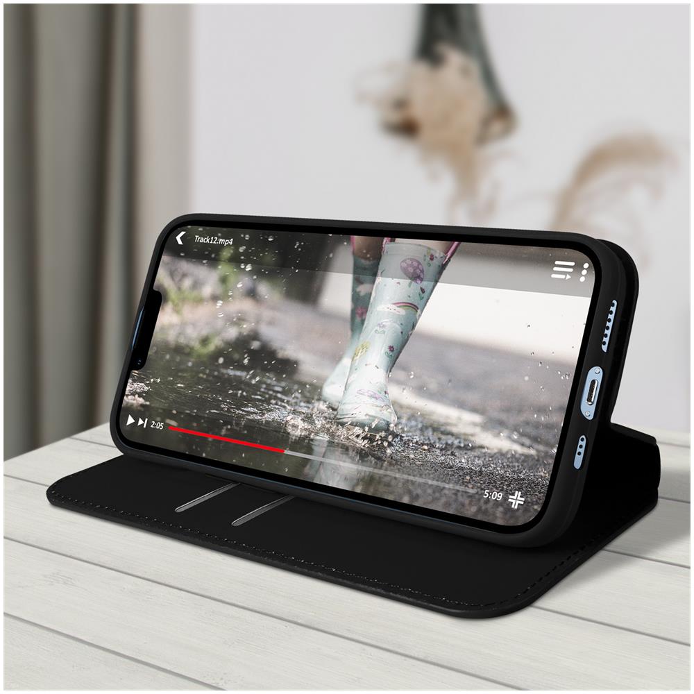 Custodia Iphone 13 Portafoglio E Supporto Video Nera - Foto 2