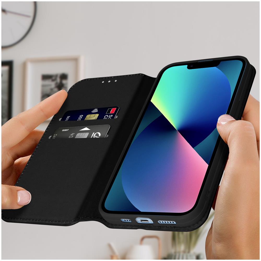 Custodia Iphone 13 Portafoglio E Supporto Video Nera - Foto 5