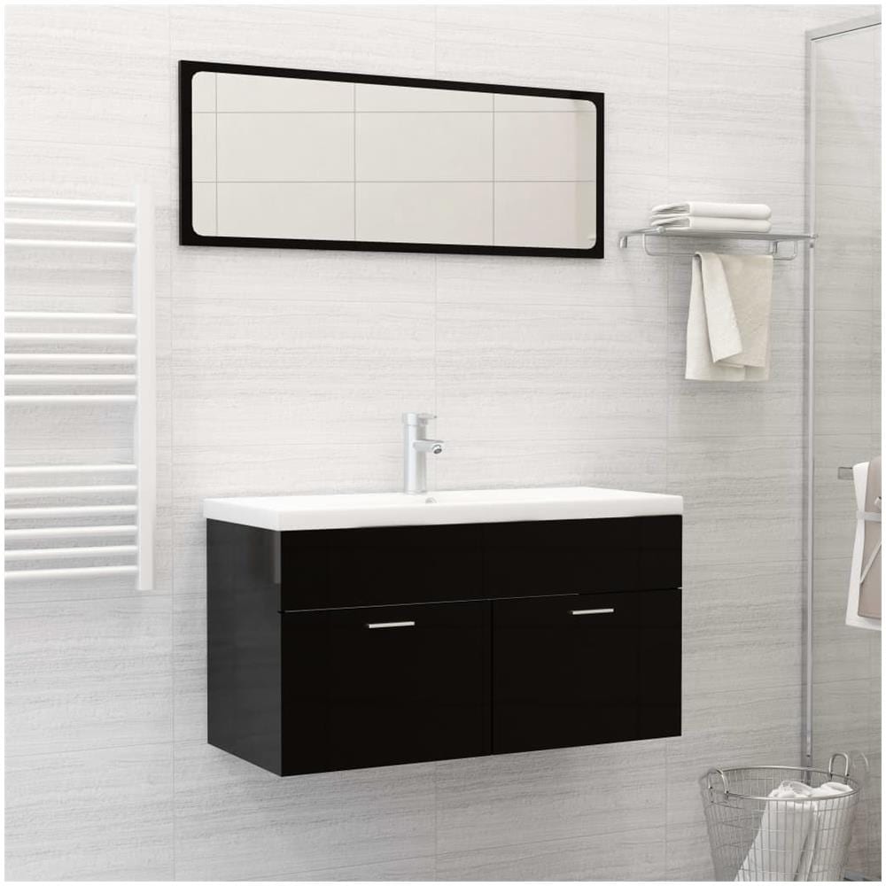 Lavabo da Incasso con Rubinetto 91x39x18 cm in Ceramica Bianco - Foto 3