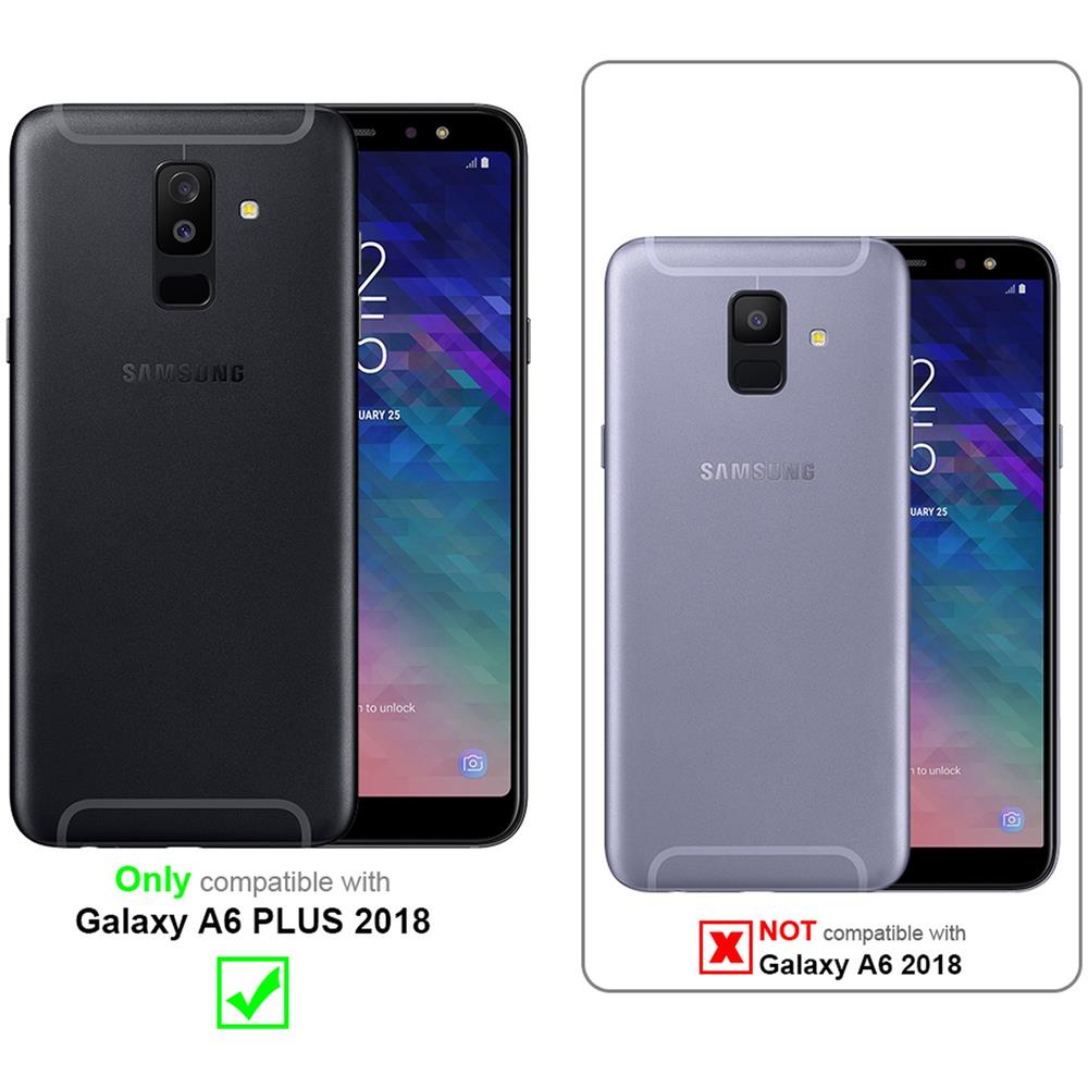 Catena Di Telefoni Cellulari Compatibile Con Samsung Galaxy A6 Plus 2018 In Rosso Rubino - Coperchio Protettivo In Silicone Con Anelli D'argento, Cinturino In Corda E Custodia Staccabile - Foto 2