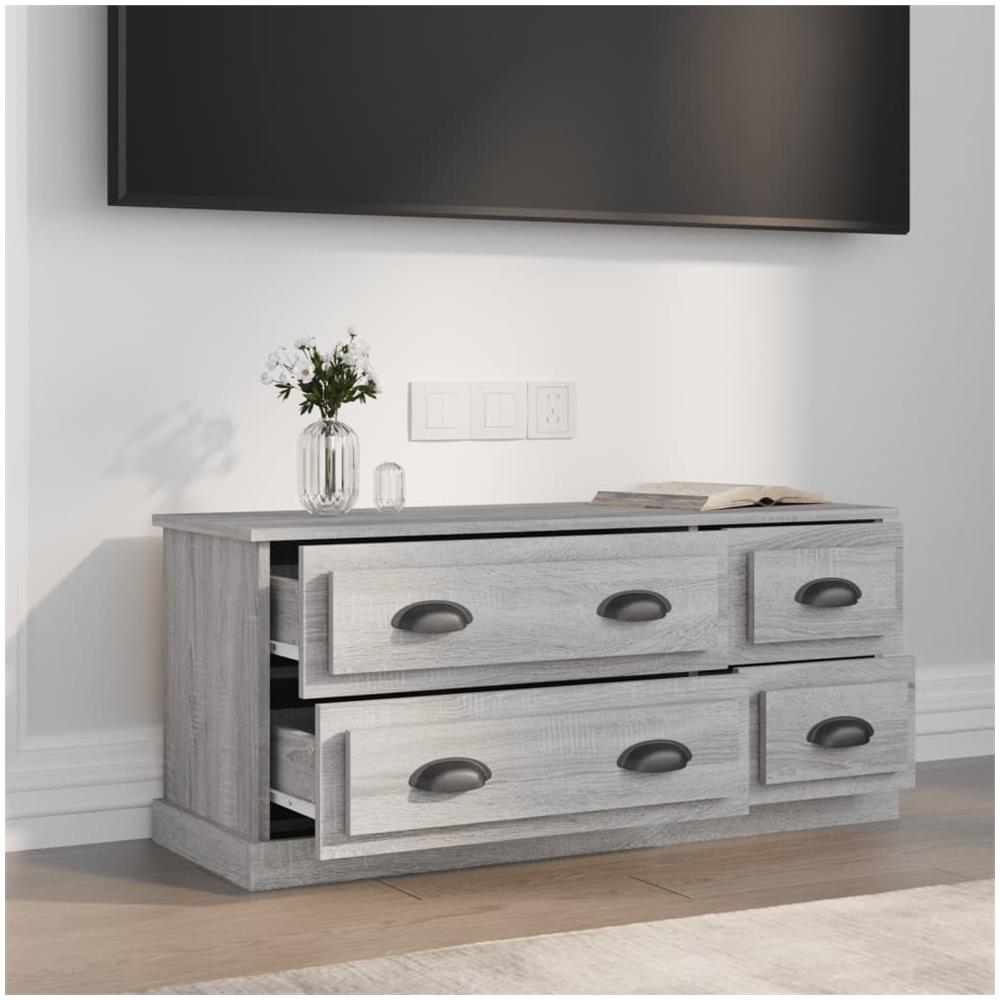 Mobile Tv Grigio Sonoma 100x35,5x45 Cm In Legno Multistrato - Foto 2