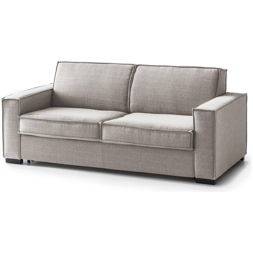 Divano Letto Adalgisa, Divano A 3 Posti, 100% Made In Italy, Sofà Soggiorno Con Apertura Girevole, In Tessuto Imbottito, Con Braccioli Standard, Cm 220x95h90, Tortora - Foto 2