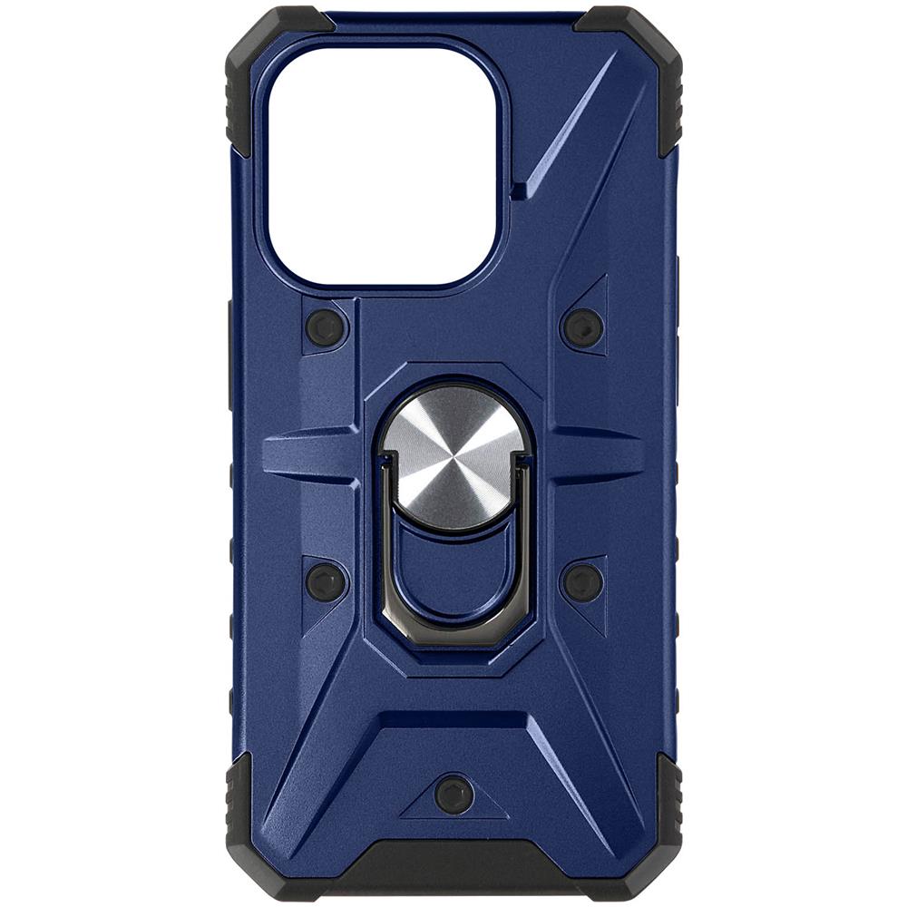 Cover Anello Per Iphone 15 Pro Bumper Anti-urto Serie Armoring Bump Blu - Foto 2