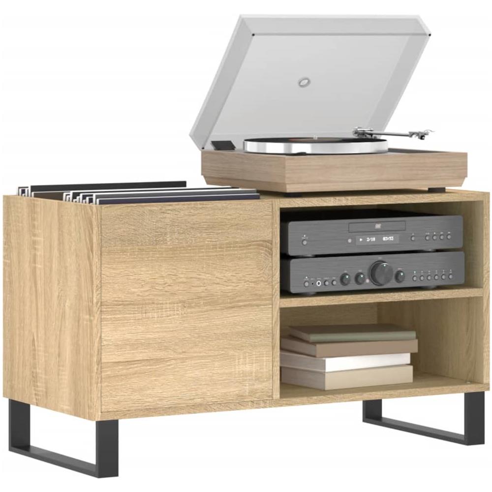 Mobile Porta Dischi Rovere Sonoma 85x38x48 Cm Legno Multistrato - Foto 2