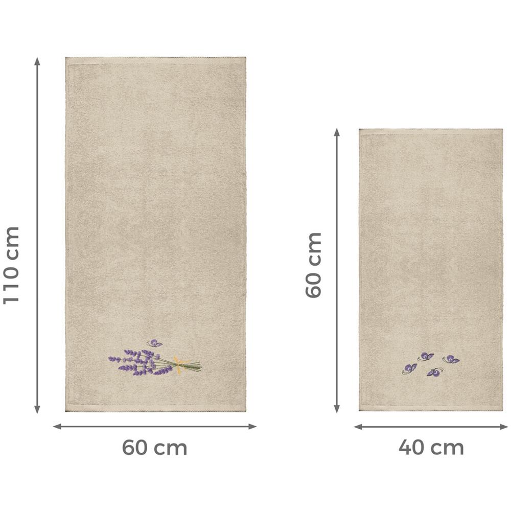 Set Asciugamano Copiola Salvietta Bagno Spugna 100% Cotone Farfalle Profumate Copiola Tortora - Foto 5