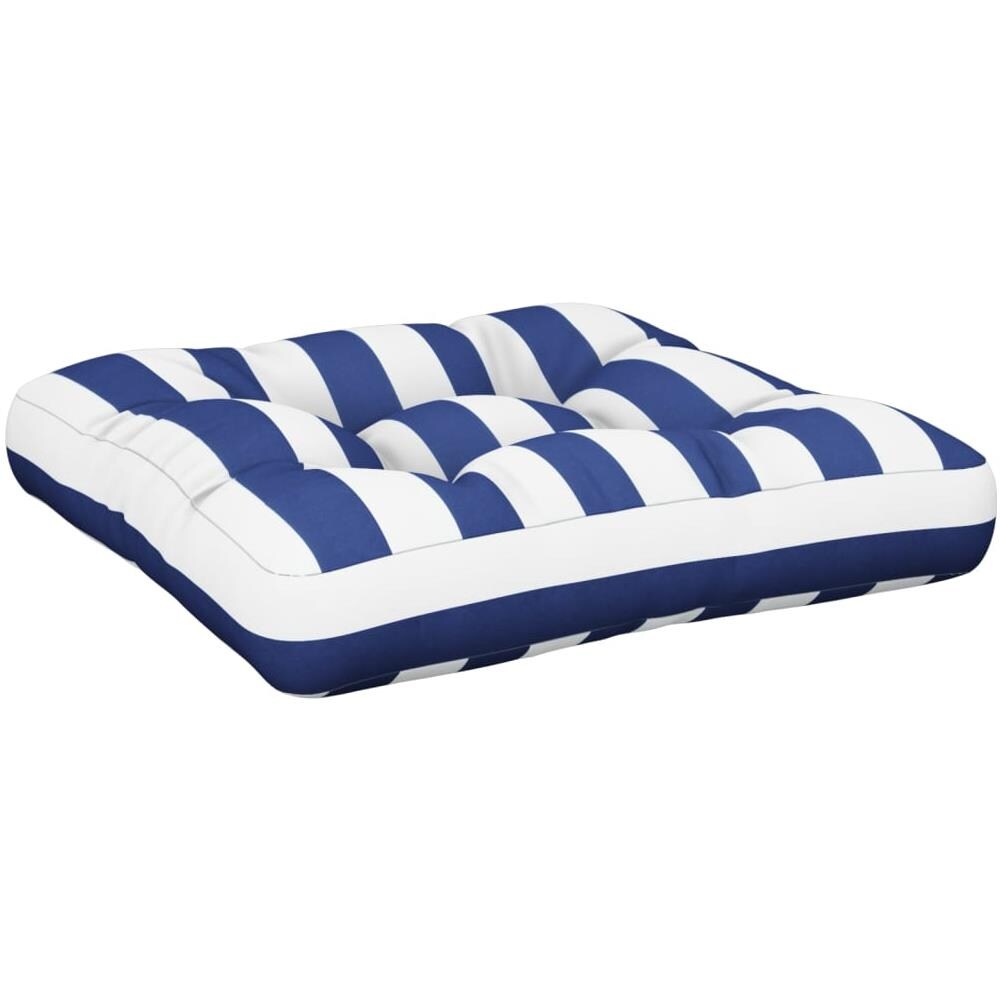 Cuscino Pallet Strisce Bianche E Blu 58x58x10 Cm Tessuto Oxford - Foto 2