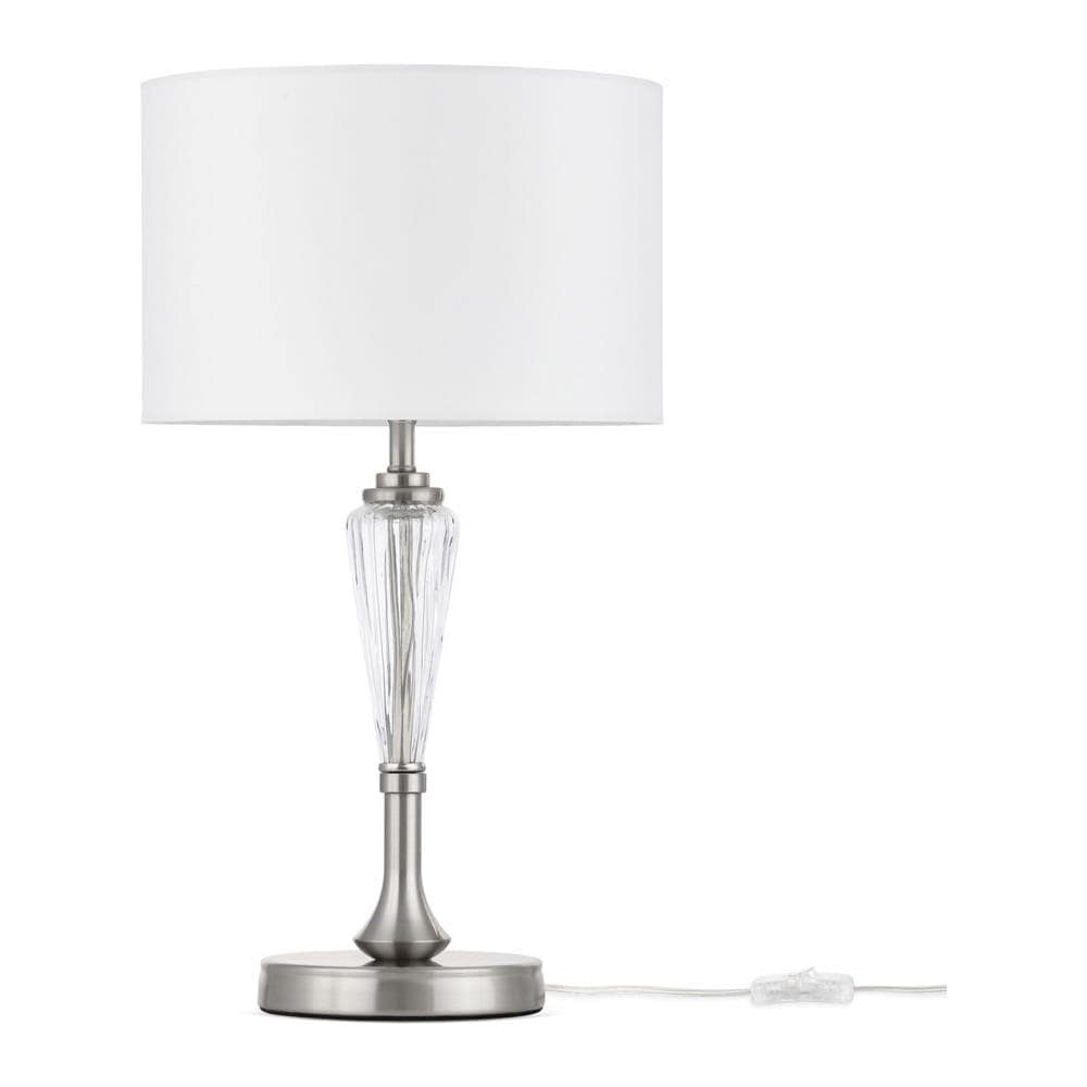 Lampada Da Scrivania Contemporanea Alicante Metallo E Vetro Nichel 1 Luce - Foto 1