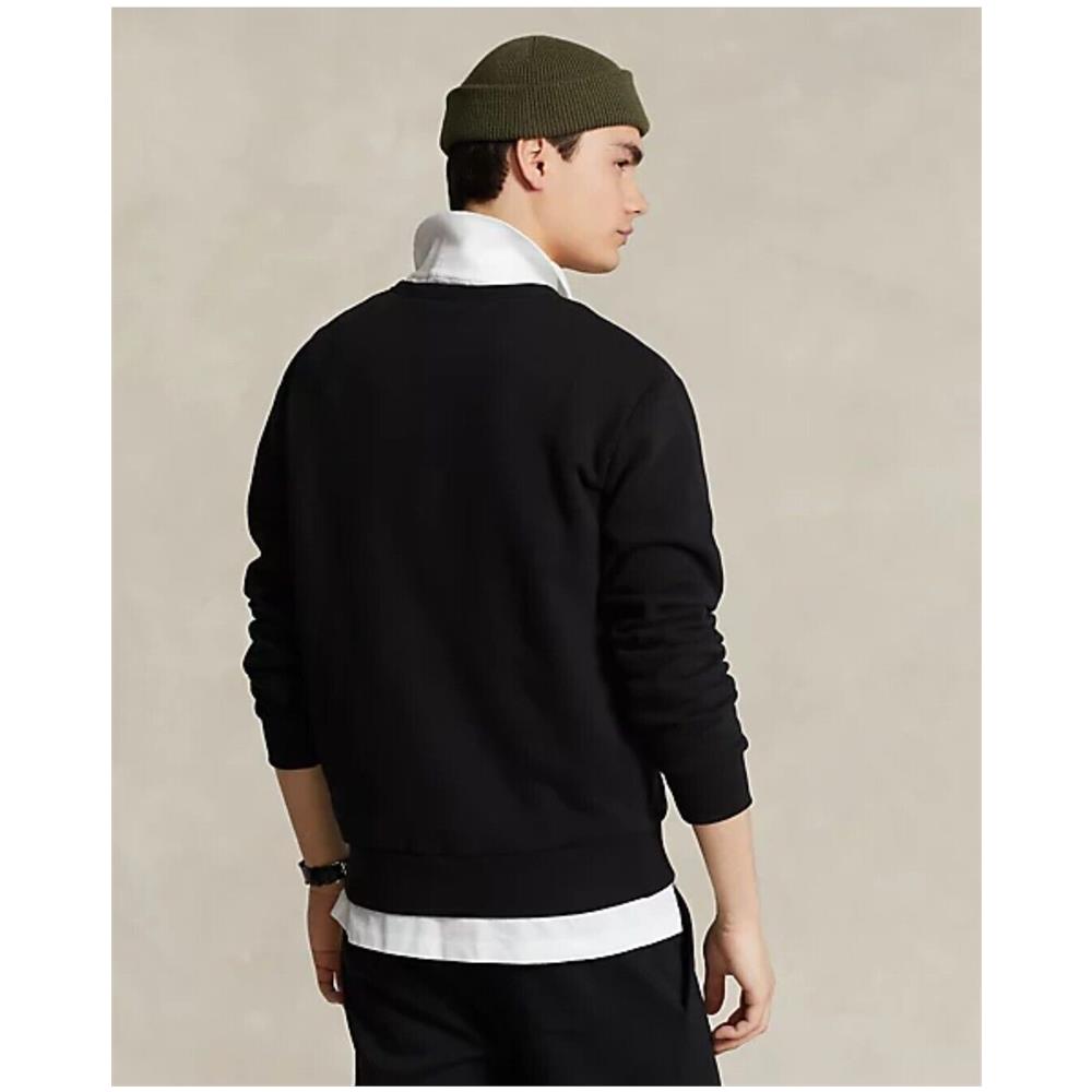 Felpa Polo Ralph Lauren Big Pony Logo In Pelle Nero Tg S - Foto 2