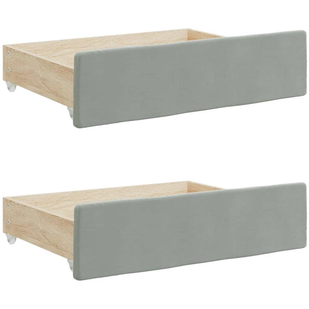 Divano Letto Estraibile Cassetti Grigio Chiaro 80x200cm Velluto - Foto 8