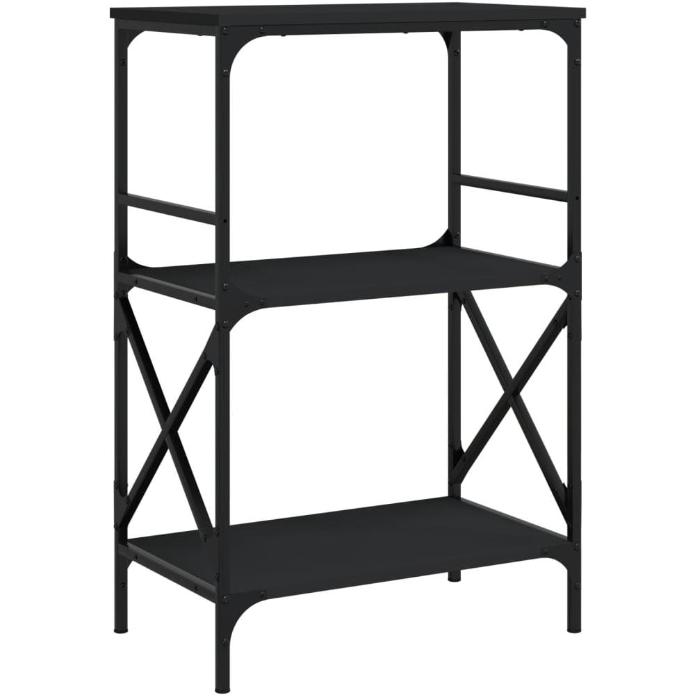 Libreria A 3 Ripiani Nera 59x35x90,5 Cm In Legno Multistrato - Foto 2