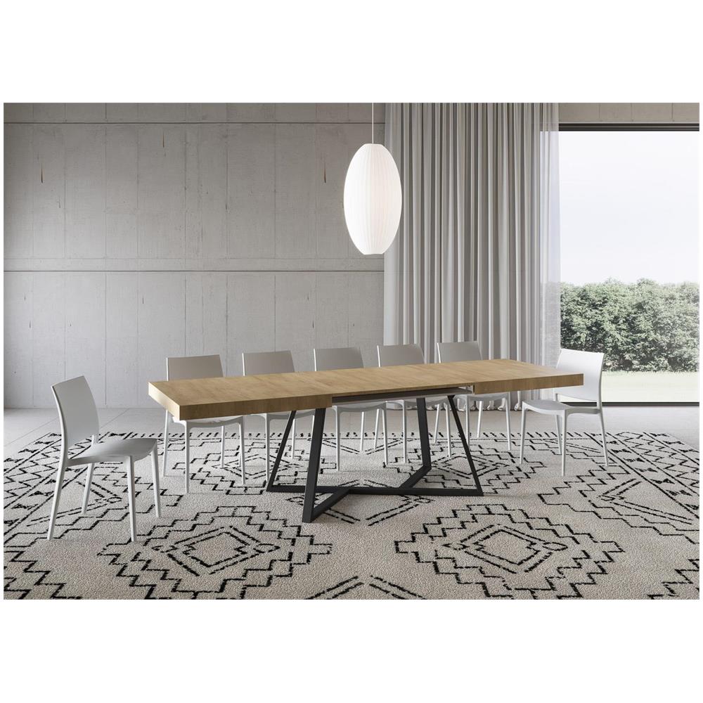 Tavolo allungabile 90x200/304 cm Booster quercia natura gambe antracite - Foto 3