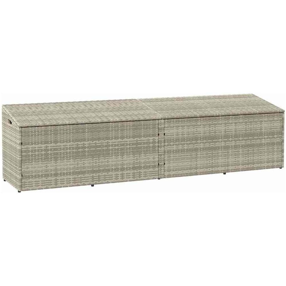 Baule da Giardino Grigio Chiaro 220x50x58 cm in Polyrattan - Foto 1