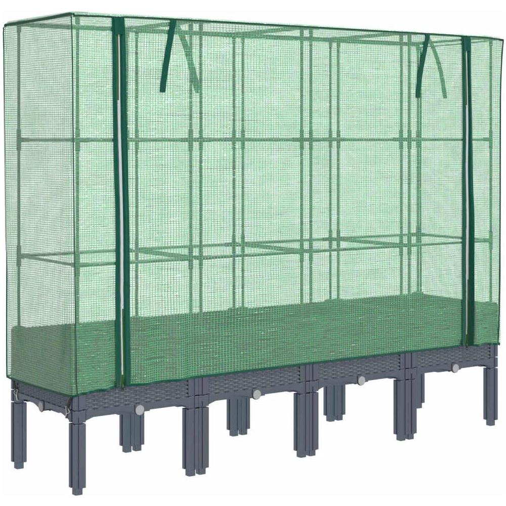 Letto Rialzato con Copertura Serra Effetto Rattan 160x40x140 cm - Foto 1