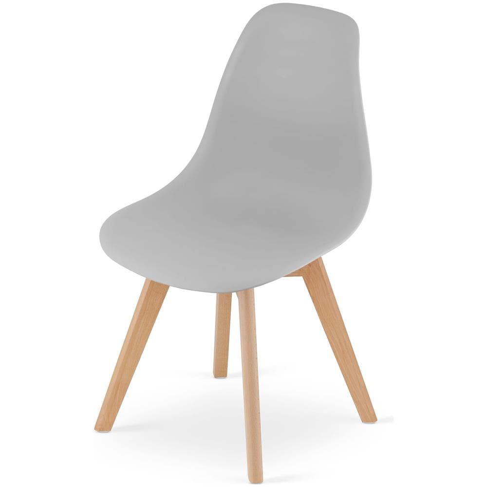 Sedia ergonomica KITO con gambe in legno grigio per soggiorno - Foto 6