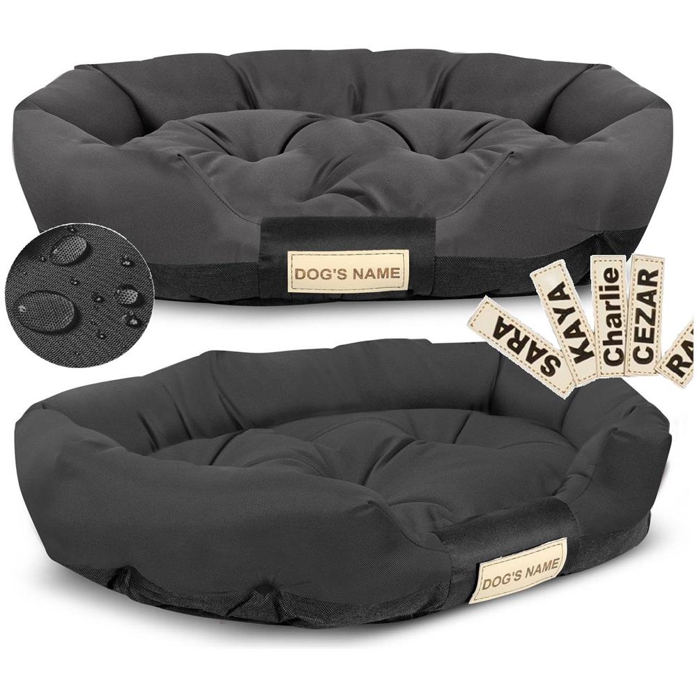 XXL Letto per cani 130x105 cm Personalizzabile Impermeabile Nero - Foto 1