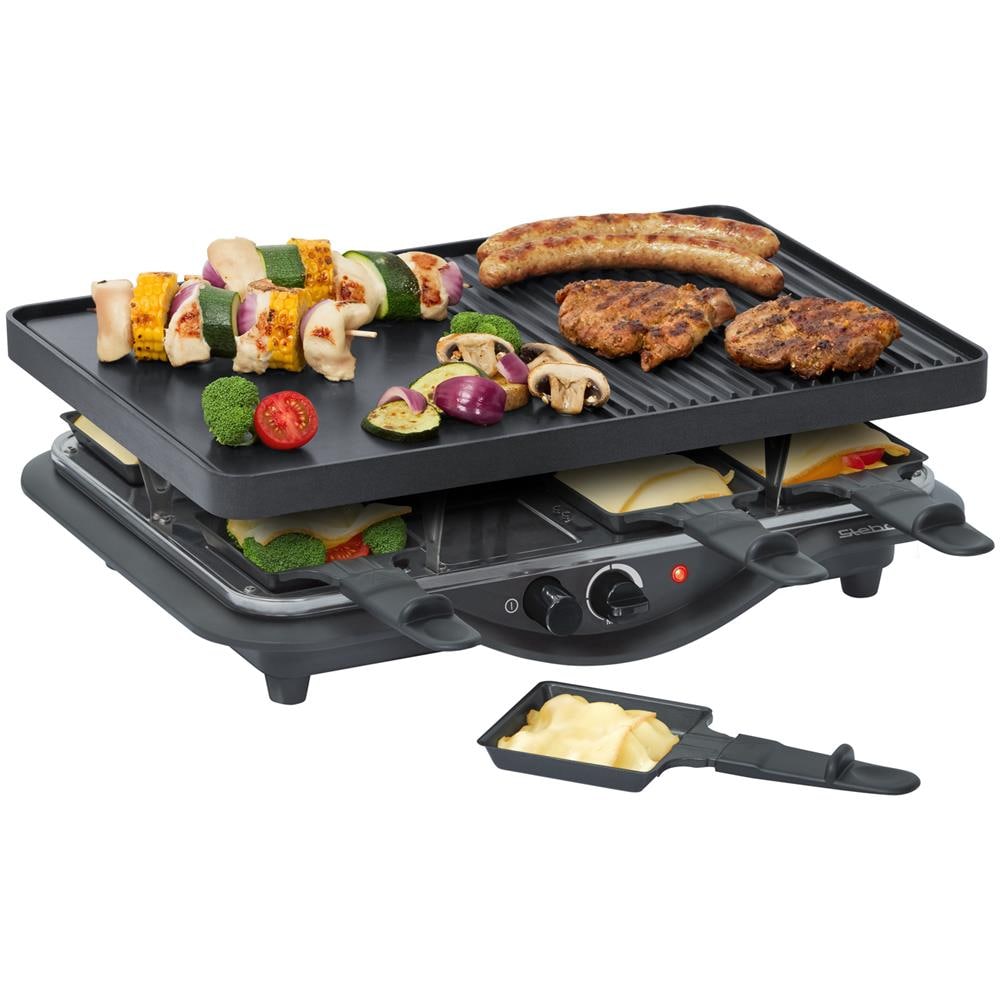 Raclette Piastre in Alluminio e Griglia RC 28 per 8 Persone Potenza 1400 W Colore Nero  - Foto 2