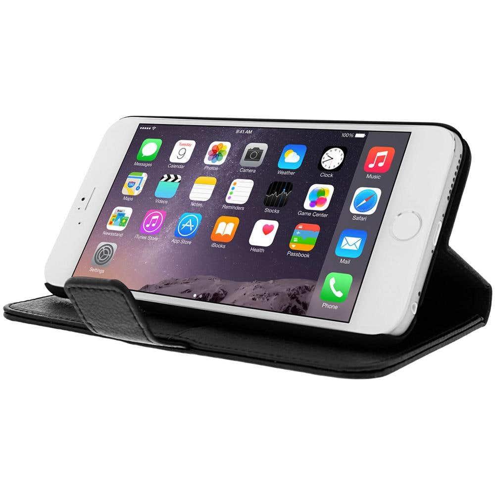 Custodia Portafoglio Stand Case Per Apple Iphone 6 Plus E 6s Plus - Nera - Foto 10