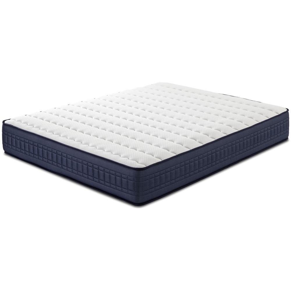 DUÉRMETE ONLINE - Confezione materasso viscoelastico Lite reversibile spessore 23 cm + letto in legno pieghevole grande capacità | colore bianco 90 x 190