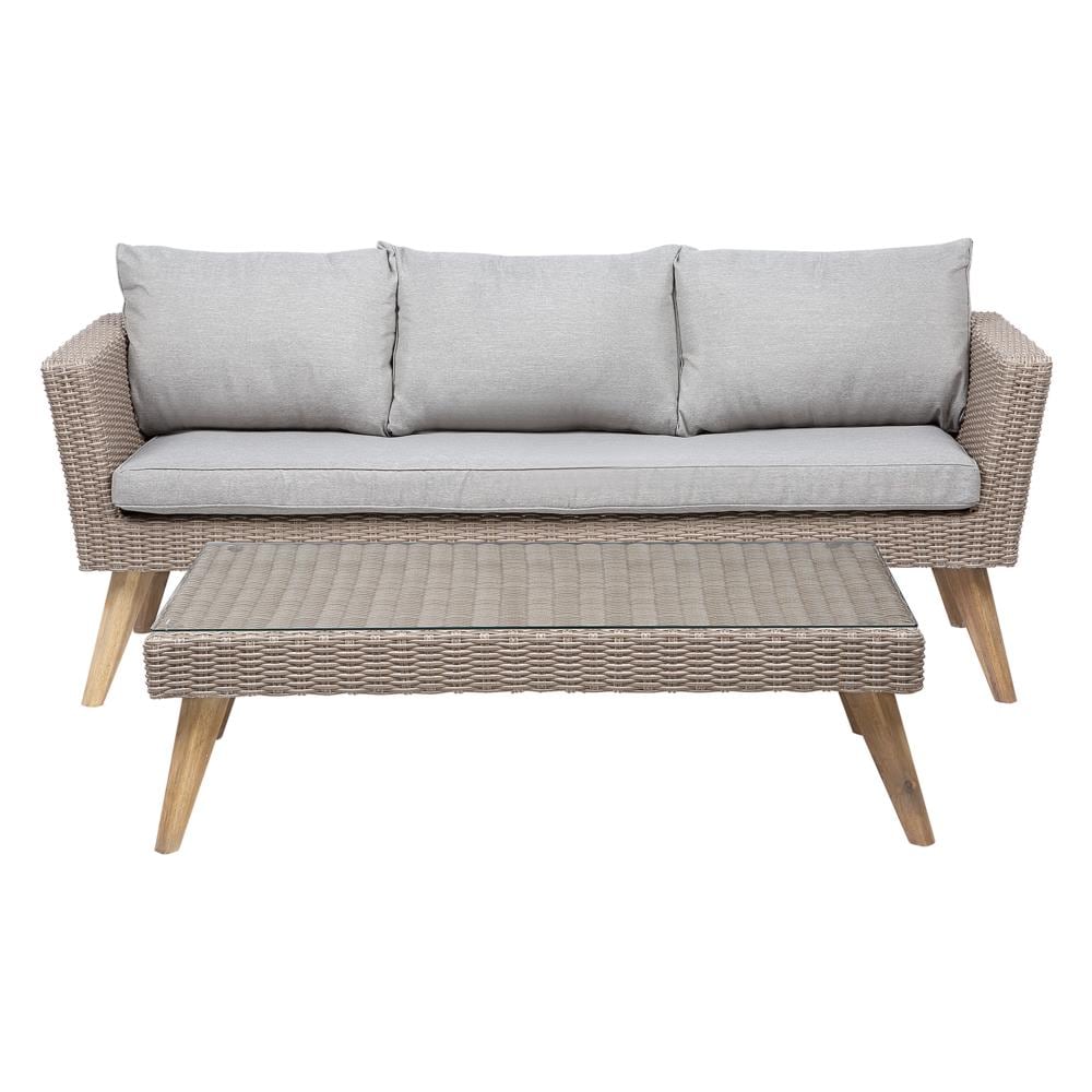 Set Da Giardino In Rattan Marrone / grigio Vittoria Xl - Foto 2
