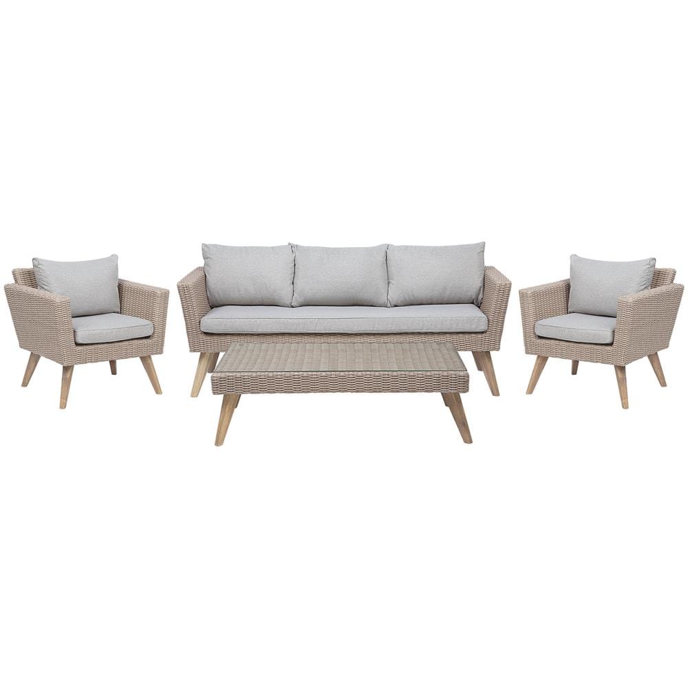 Set Da Giardino In Rattan Marrone / grigio Vittoria Xl - Foto 1