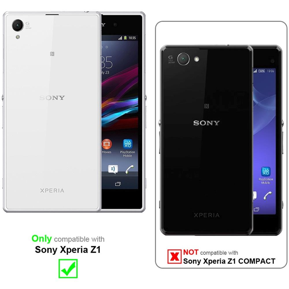 Custodia Compatibile Con Sony Xperia Z1 In Blu Reale - Coperchio Protettivo In Ecopelle Testurizzata E Tasca Per Carte Di Credito - Foto 2