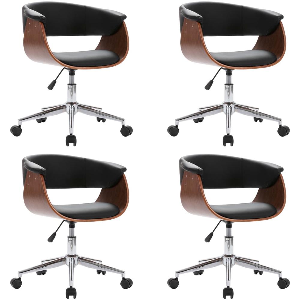 Sedie Da Pranzo Girevoli 4 Pz Nere In Similpelle - Foto 2