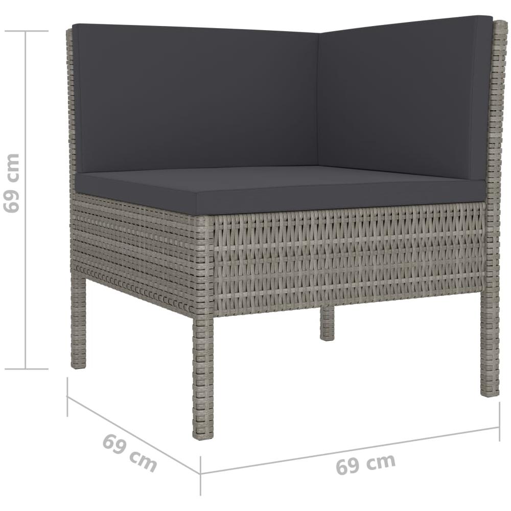 Set Divani Da Giardino 10 Pz Con Cuscini In Polyrattan Grigio - Foto 2
