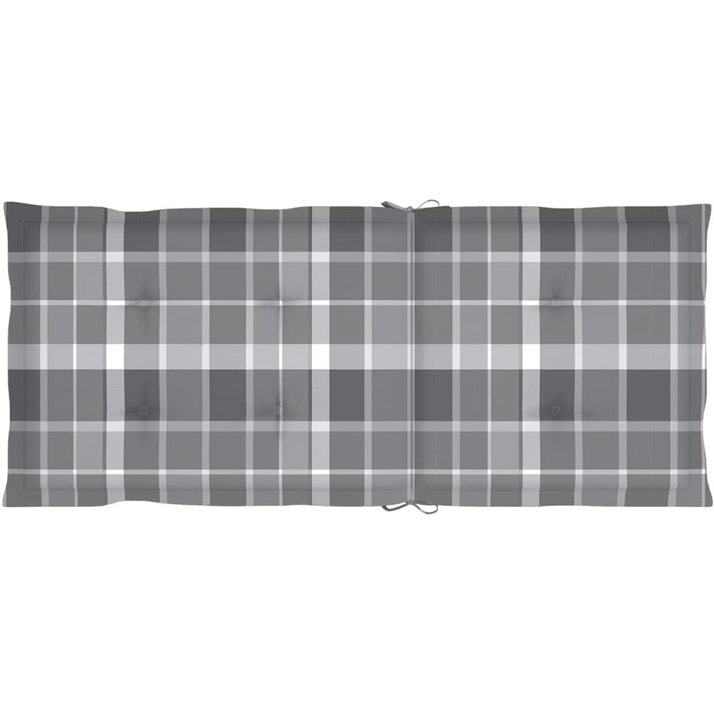 Cuscini per Sedie da Giardino 6 pz Grigi a Quadri 120x50x4 cm - Foto 3