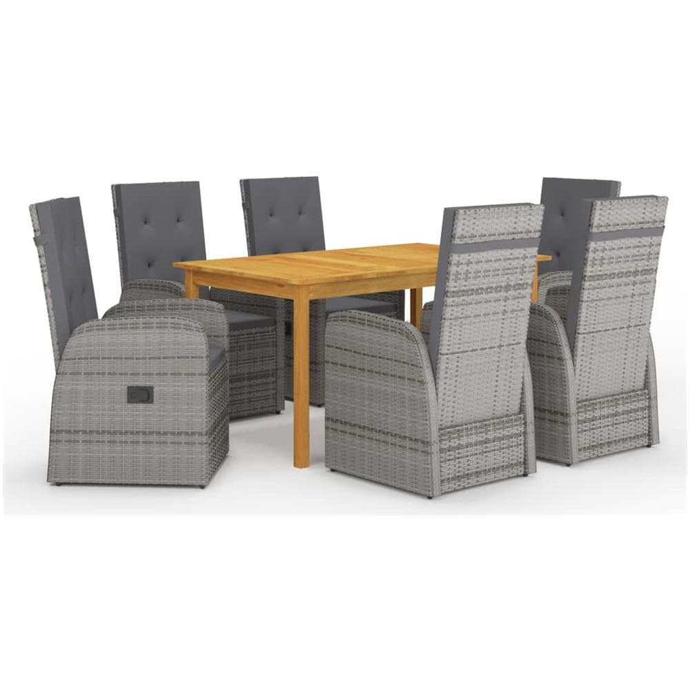 Set da Pranzo da Giardino 7 pz Grigio - Foto 1