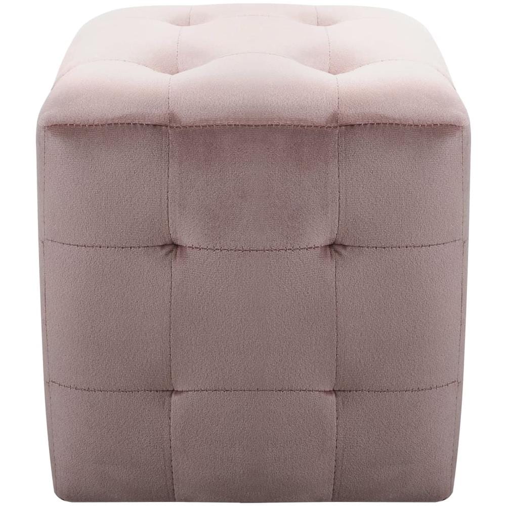 Pouf 2 pz Rosa 30x30x30 cm in Velluto - Foto 3