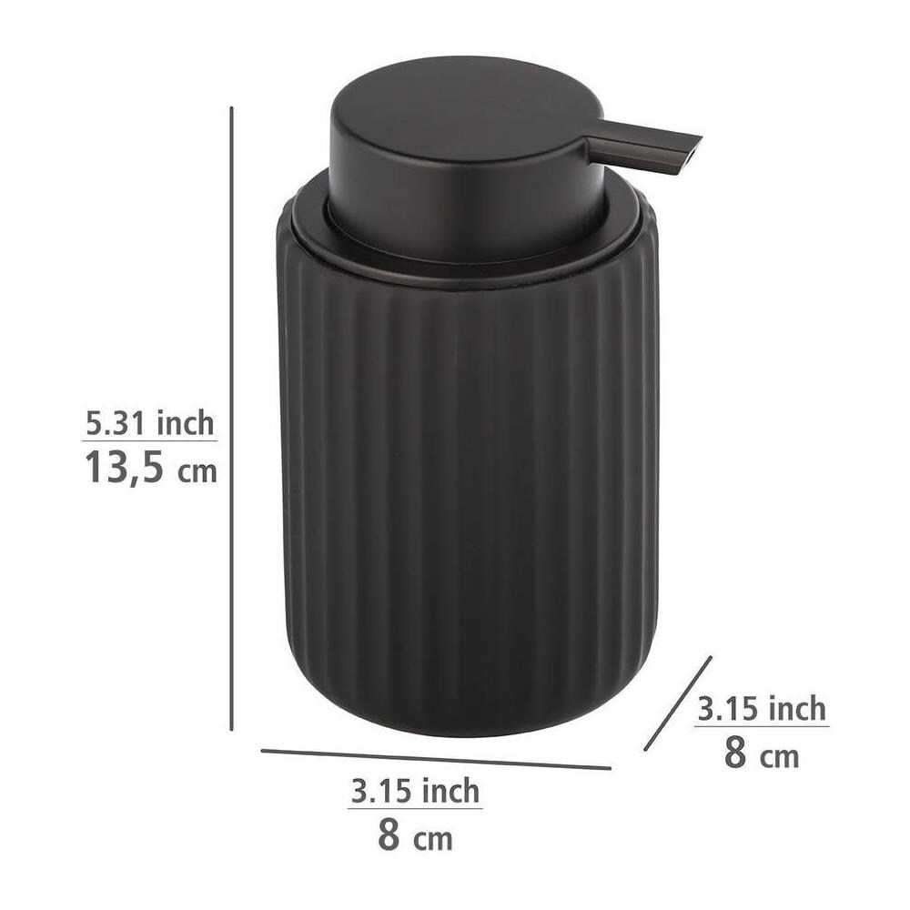 Distributore Di Sapone Liquido Belluno, Ceramica, Nero, 500 Ml, - Foto 2
