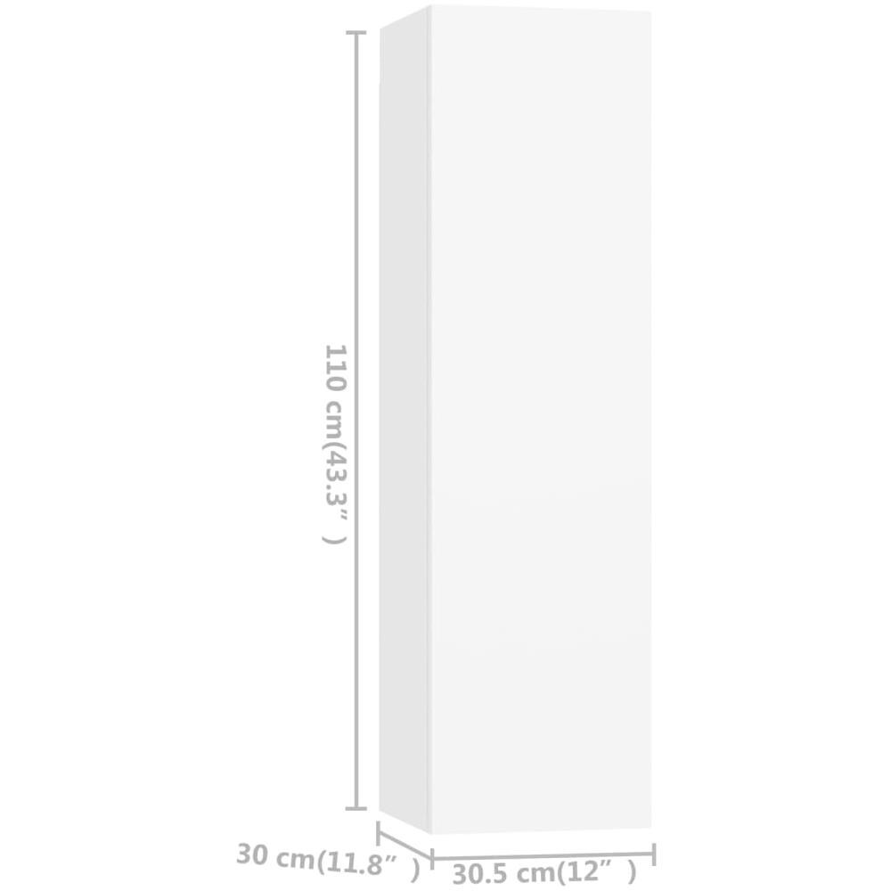 Set Mobili Porta TV 4 pz Bianco in Legno Multistrato - Foto 2