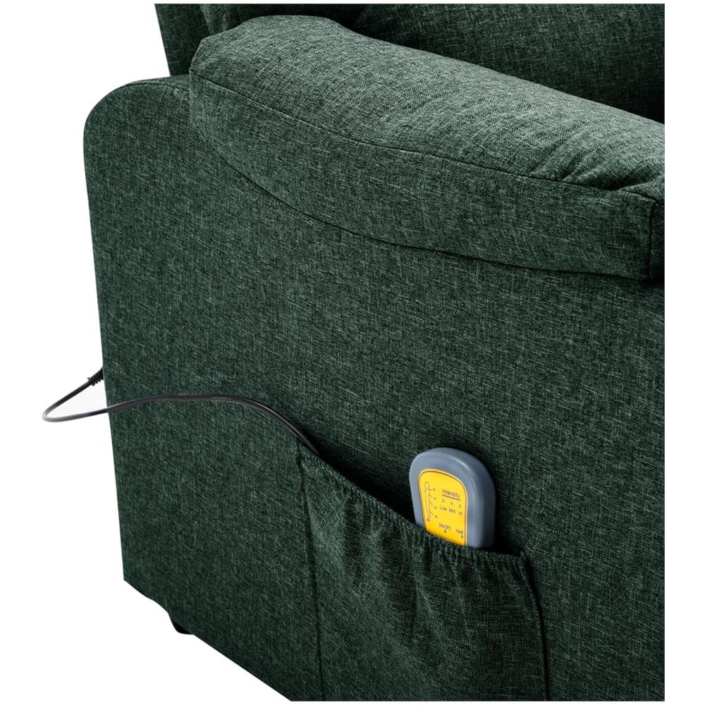 Poltrona Massaggiante Elettrica Verde Scuro in Tessuto - Foto 9