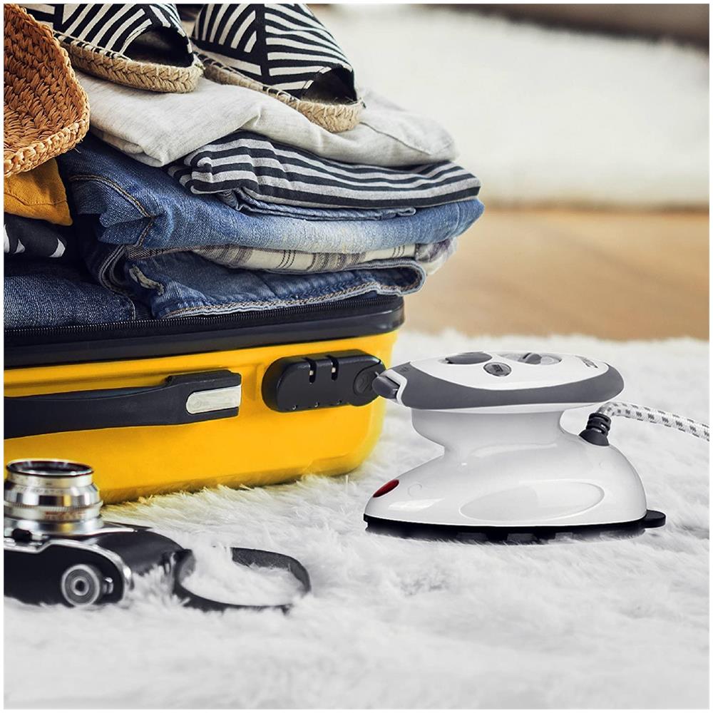 Si2 Mini Ferro Da Stiro - Ferro Da Viaggio A Vapore 375 W - Serbatoio 50 Ml - Steamer Portatile Con Spazzola E Borsello Da Viaggio Inclusi - Ferro A Vapore Per Lavori Di Cucito, Quilting - Foto 6