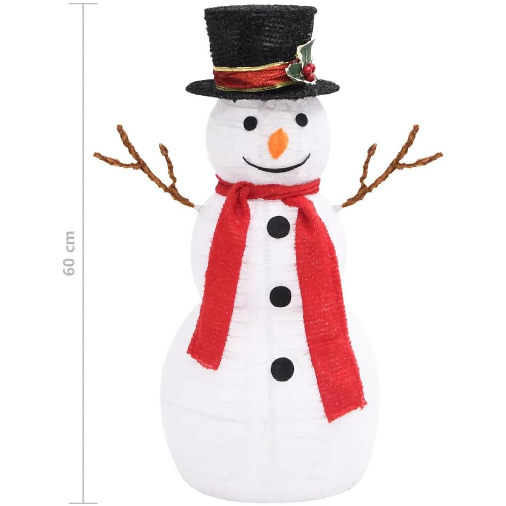 Figura Natalizia Pupazzo Di Neve A Led Tessuto Pregiato 60 Cm - Foto 7