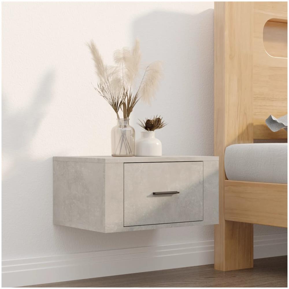 Comodino A Muro Grigio Cemento 50x36x25 Cm - Foto 1