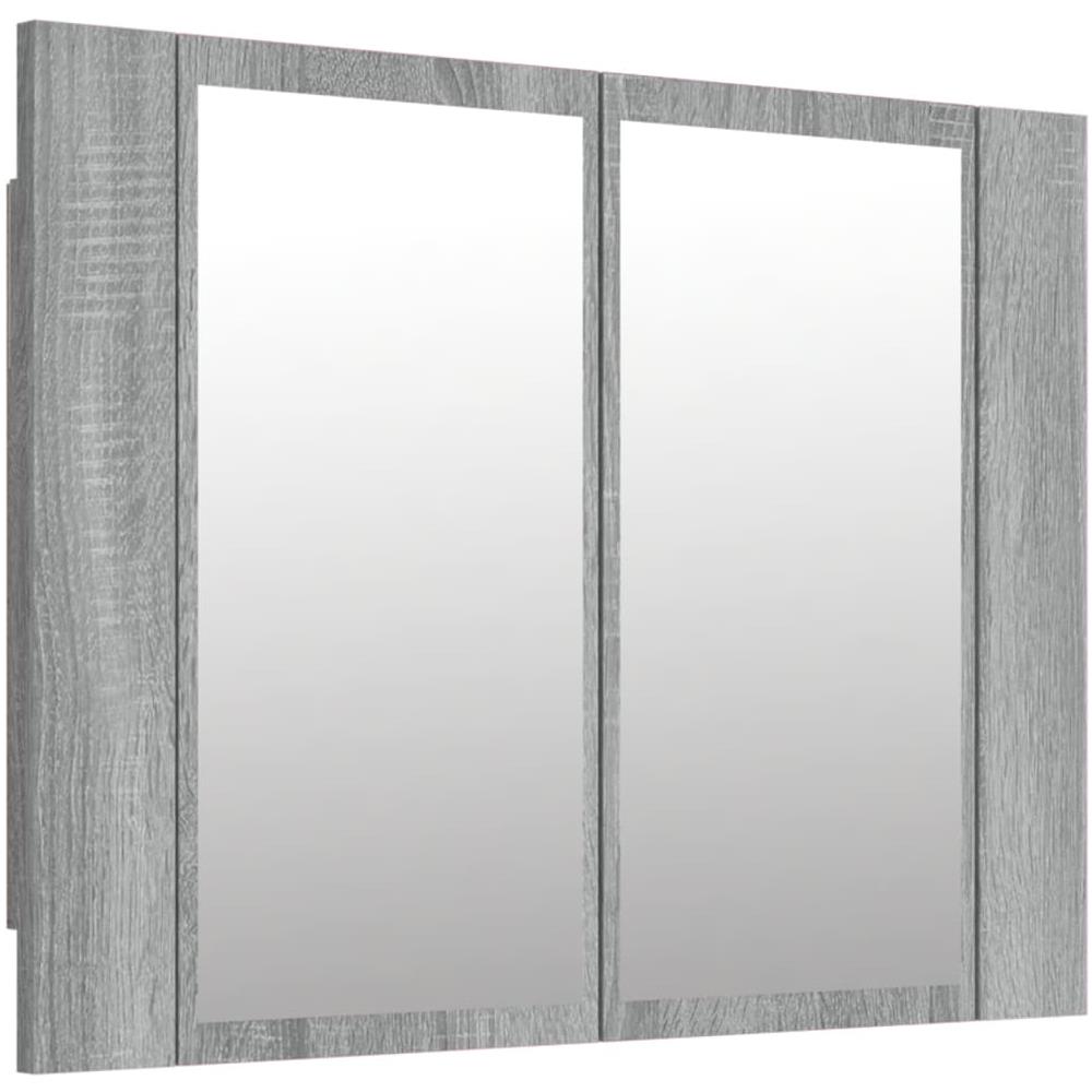 Mobile Specchio Led Grigio Sonoma 60x12x45cm Legno Multistrato - Foto 2