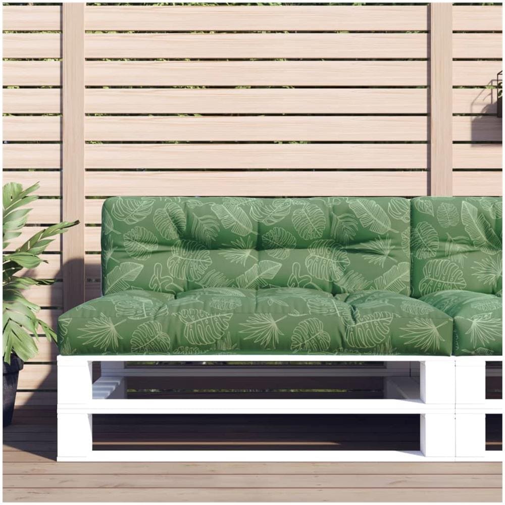 Cuscino Divano Pallet Motivo A Foglie 120x40x12 Cm Tessuto - Foto 1