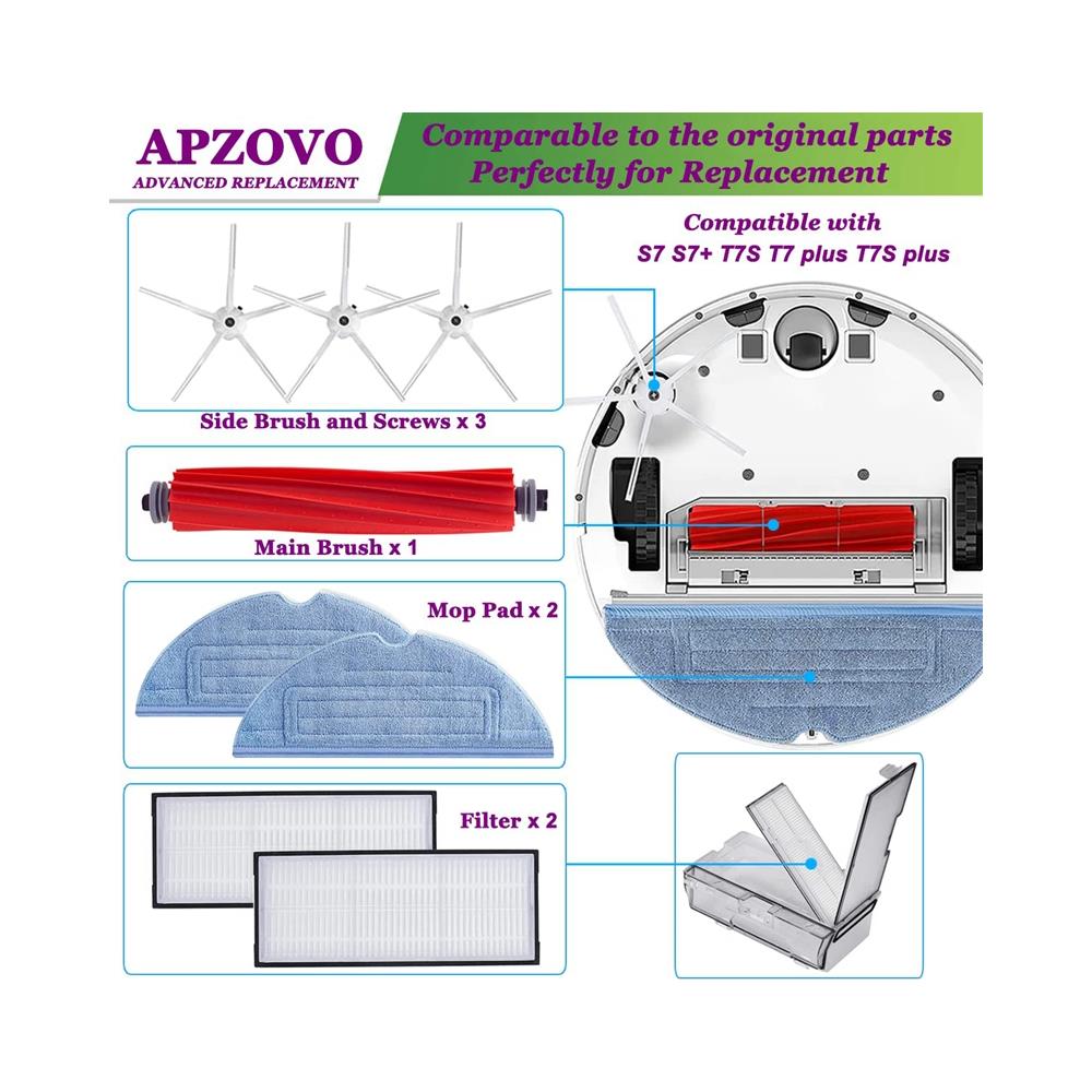 Pezzi Di Ricambio Per Roborock S7/s7 Plus/t7/t7 Plus/t7s/t7s Plus 9 Pezzi - Foto 2