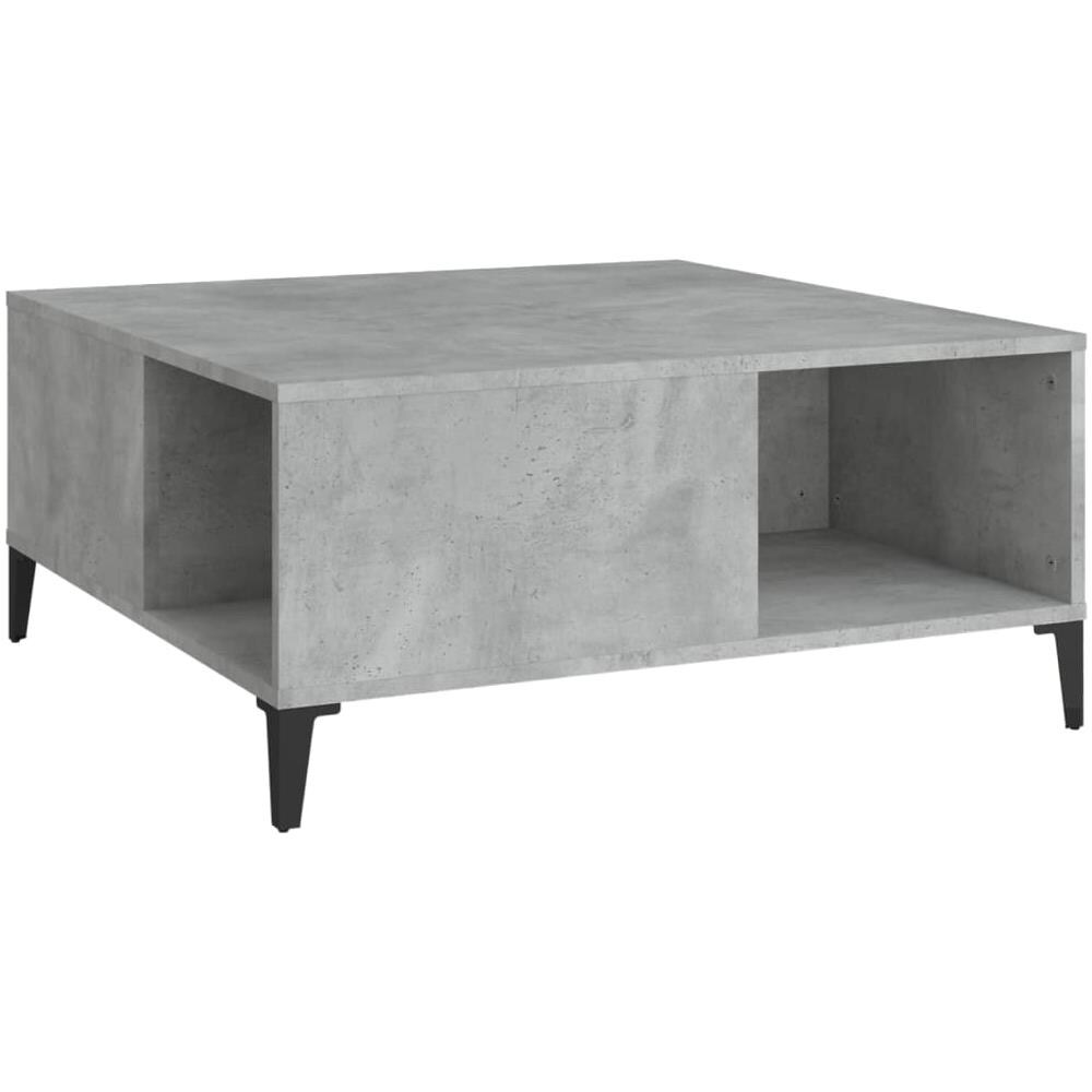 Tavolino Salotto Grigio Cemento 80x80x36,5 Cm Legno Multistrato - Foto 2