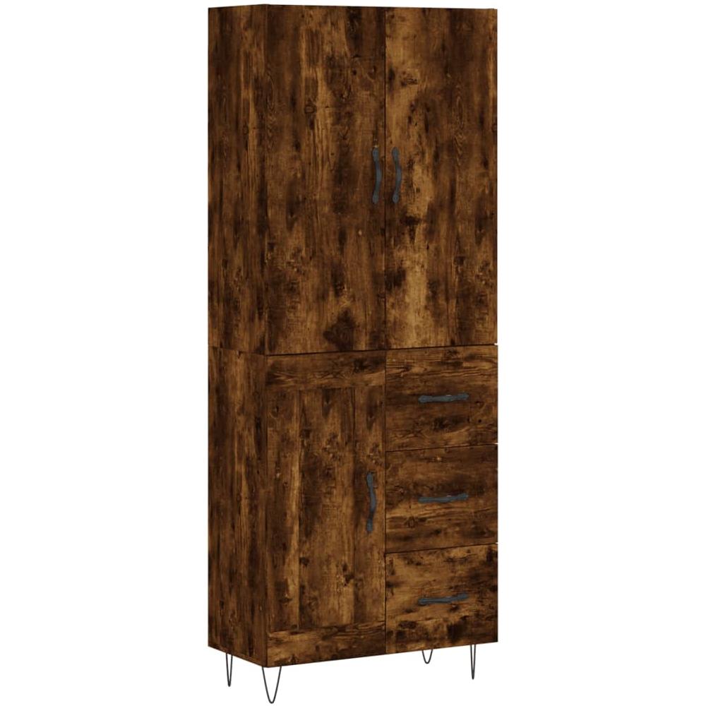 Credenza Rovere Fumo 69,5x34x180 Cm In Legno Multistrato - Foto 2