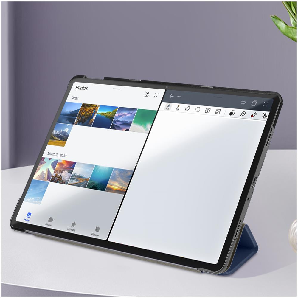 Custodia Per Samsung Tab A9 E Tab A11 A Copertina Con Supporto Blu Notte - Foto 5