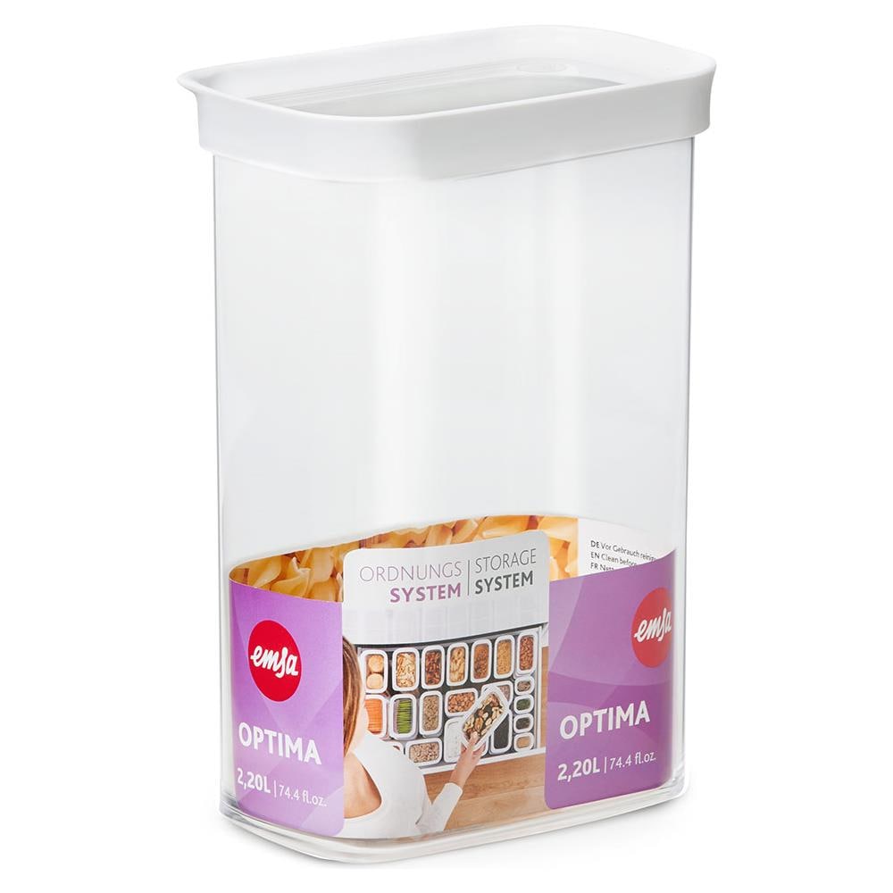Optima Rettangolare Contenitore 2,2 L Trasparente, Bianco 1 pz - Foto 2