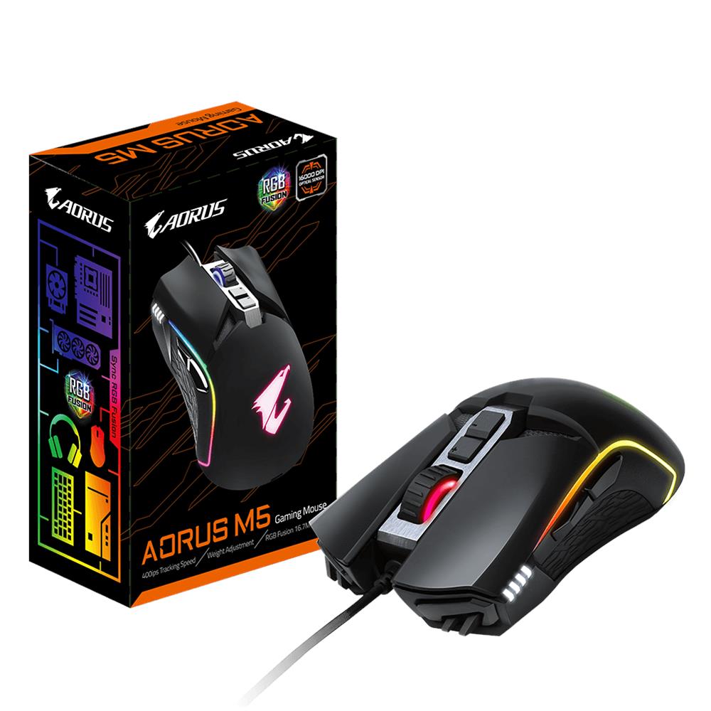 AORUS M5 mouse Gaming Mano destra USB tipo A Ottico 16000 DPI - Foto 7