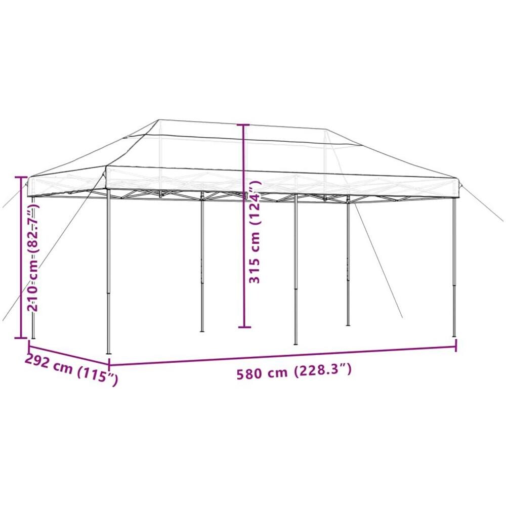 Tenda da Festa Pieghevole Pop-Up Arancione 580x292x315 cm - Foto 9