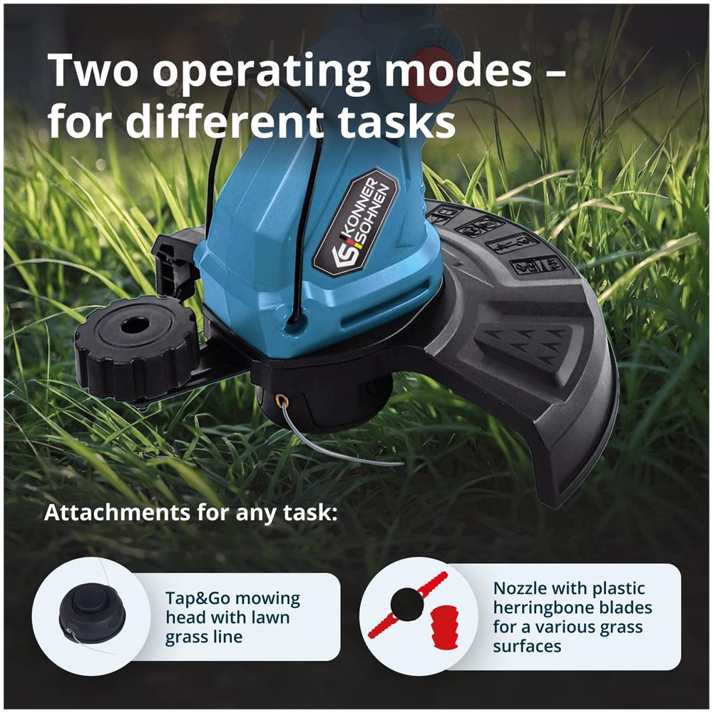 Tagliabordi Senza Fili Ks Gt-20v Tensione Nominale, V 20 Capacità Della Batteria Consigliata 2 Ah, 4 Ah - Foto 4