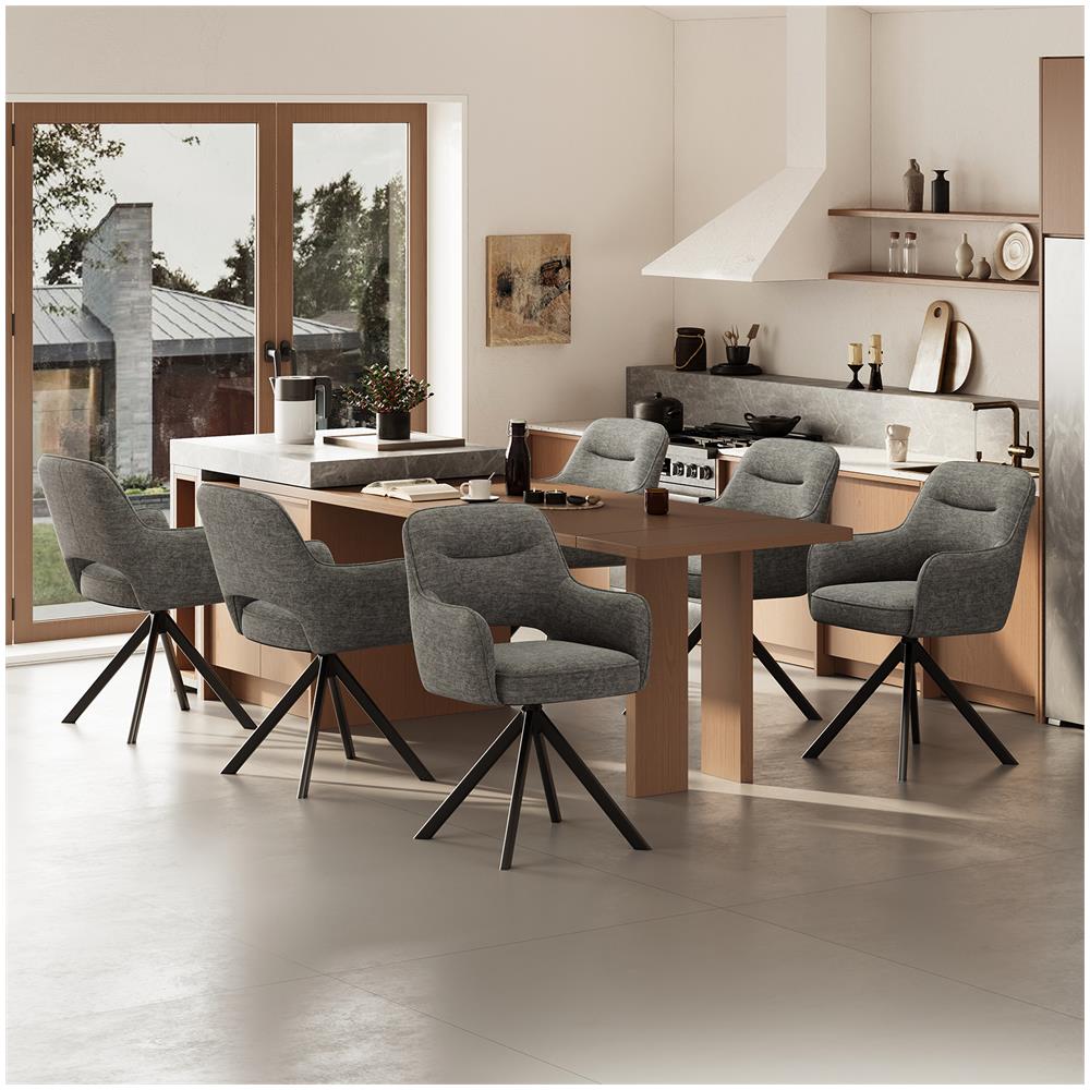 Sedie Girevoli, Set Da 2 Pezzi, Sedie Girevoli Premium Con Braccioli Semicompleti E Struttura Metallica Stabile, Colore Grigio - Foto 8
